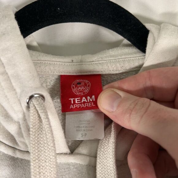 US Olympic Team Tokyo Hoodie Men's Small White Graphic Print Drawstring Pockets - Picture 5 of 7